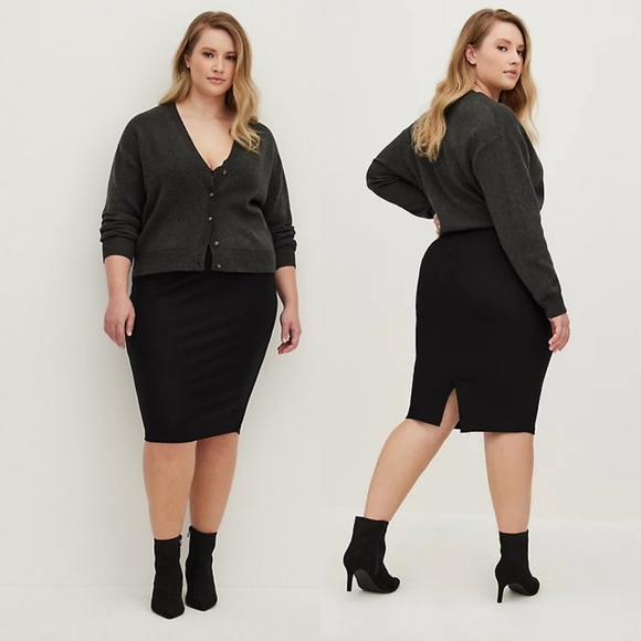 Torrid Black Premium Ponte Pencil Skirt Stretch Wide Waistband Size 2X